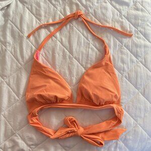 Victoria's Secret VS Womens Size Small Neon Orange Bikini Top Halter Padded